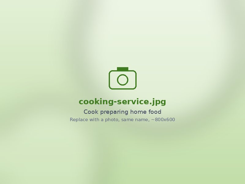 Cook preparing a home-cooked meal